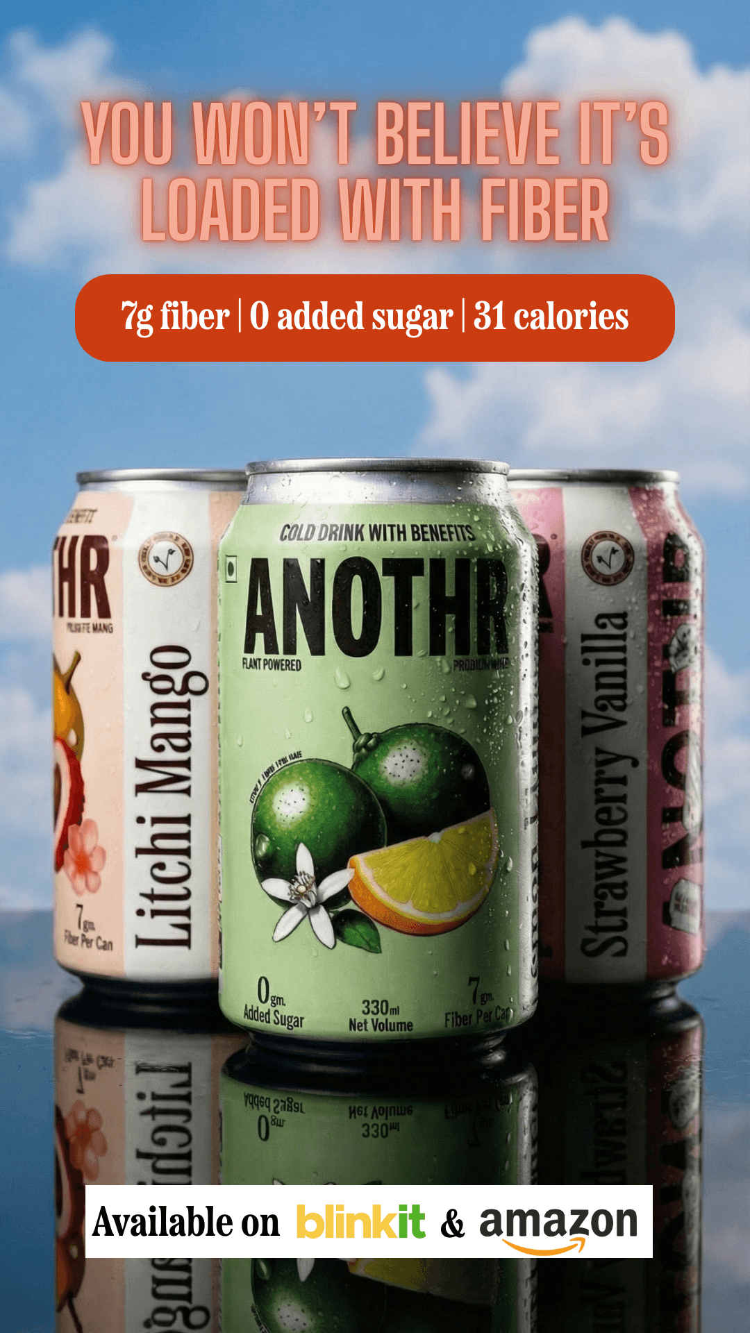 ANOTHR prebiotic cold drink — product lifestyle shot