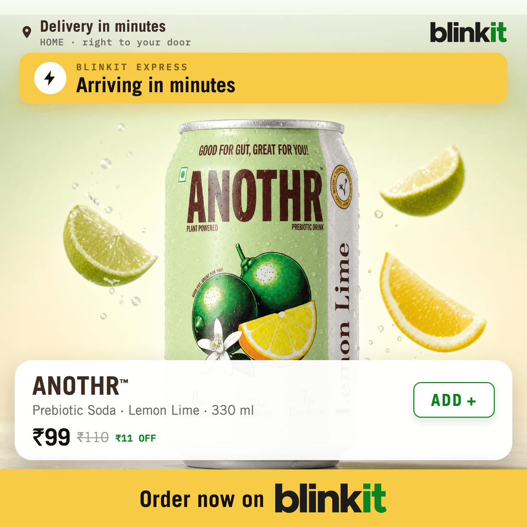 ANOTHR Lemon Lime quick-commerce creative, order now on Blinkit